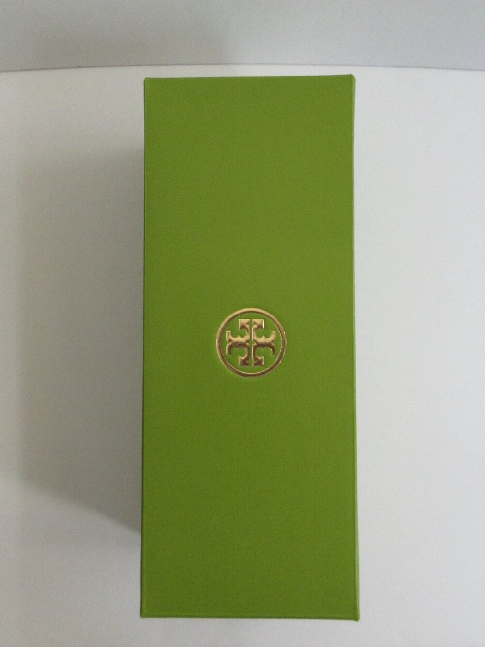 Tory Burch EMPTY Shoe Box Green Gold Logo with Green Tissue 11.5" x 4.5" x4"
